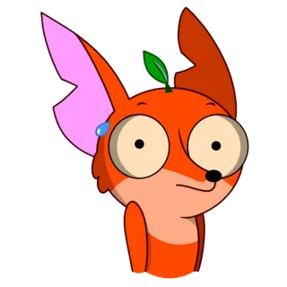 😧 lis, kreskówka, pomarańczowy, zwierzę, słodki telegram sticker
