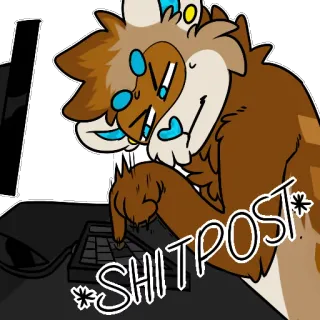 🖥 SHITPOST Furry, Ordinateur, Shitpost, Dactylographie, Clavier, Argot Internet whatsapp sticker