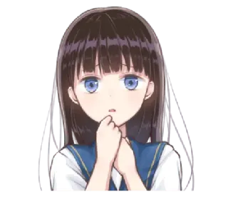 😳 anime, girl, school uniform, cute, portrait whatsapp sticker
