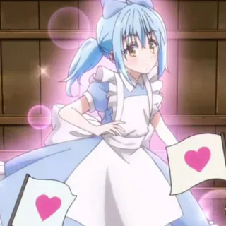 🦕 Anime, Mädchen, Süß, Kleid, Herz, Kawaii whatsapp sticker