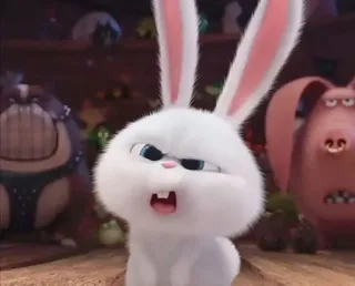 🤨 Snowball The Secret Life of Pets bunny, rabbit, white, cute, animal, animated telegram sticker