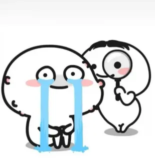 😭 pleurer, dessin animé, kawaii, mignon, loupe telegram sticker