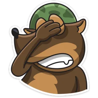🤦‍♂️ animal, cartoon, helmet, facepalm, embarrassed telegram sticker