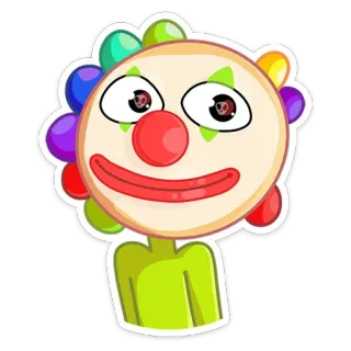 🤡 Payaso, Dibujo animado, Lindo, Sticker, Colorido whatsapp sticker
