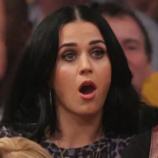 😐 Katy Perry cantante, celebrità, pop star, sorpreso, scioccato telegram sticker