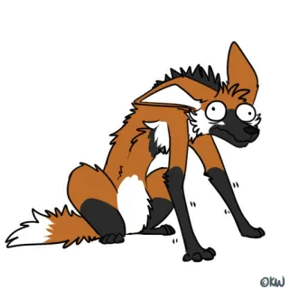 😰 crisocione, animale, cartone animato, adesivo, simile a cane, simile a volpe telegram sticker