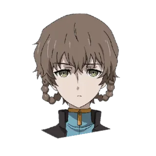 😒 Luka Urushibara Steins;Gate Аниме, Персонаж, каштановые волосы, светло-зеленые глаза, застенчивый, Лукако, Трап telegram sticker