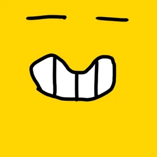 🌟 หน้า, ยิ้ม, อีโมจิ, สีเหลือง, ฟัน, การ์ตูน whatsapp sticker
