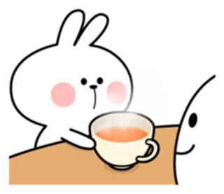 ☕ зайчик, чай, мультфильм, милый, каваий, кролик telegram sticker