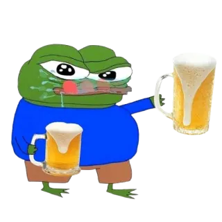 🍺 Pepe the Frog ếch, meme, pepe, bia, khóc telegram sticker