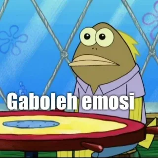 🙂 Gaboleh emosi cartoon, spongebob, vis, meme, grappig telegram sticker