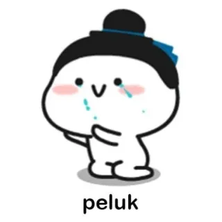 😢 peluk 귀여운, 만화, 카와이, 포옹, 울음, 슬픈 telegram sticker