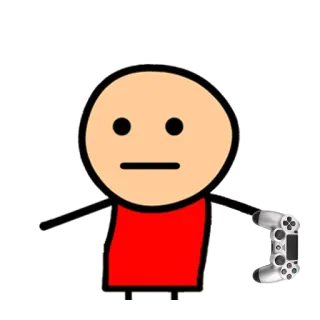 🎮 棒人間, コントローラー, ゲーム, ゲーマー, 漫画, シンプル telegram sticker