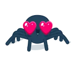 😍 ragno, amore, cuore, carino, animale, insetto, cartone animato telegram sticker