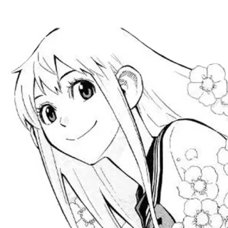 😊 Anime, Mangá, Garota, Estudante, Uniforme escolar, Flores, Sorriso telegram sticker