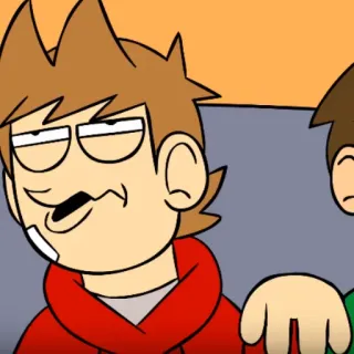 🙄 Tord Eddsworld การ์ตูน, แอนิเมชั่น, Tord, เสื้อฮู้ดสีแดง, โกรธ whatsapp sticker