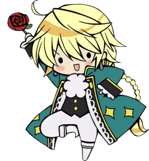 👋 Anime, Chibi, Rose, Süß, Cartoon, Figur, Blond, Kawaii telegram sticker