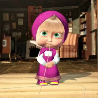 😄 Masha Masha and the Bear мультфильм, ребенок, девочка, озорной, анимация telegram sticker