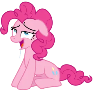 😏 Pinkie Pie My Little Pony Мультфильм, Пони, Розовый, Пускает слюни telegram sticker