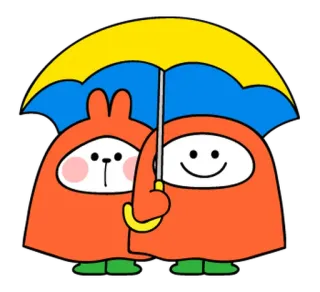 🌼 guarda-chuva, desenho animado, fofo, animais, personagens, chuva, amizade telegram sticker