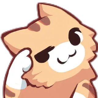 😕 кот, думающий, милый, животное, мультик, мем telegram sticker