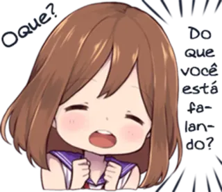 ☺️ O Que? Do que você está falando? Anime, Frage, Verwirrt, Ausdruck, Mädchen, Süß telegram sticker