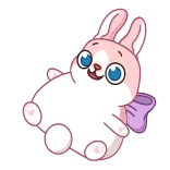 ☺️ conejo, lindo, rosa, dibujos animados, animal, kawaii telegram sticker