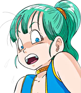 😰 Bulma Dragon Ball anime, gadis, takut, terkejut telegram sticker