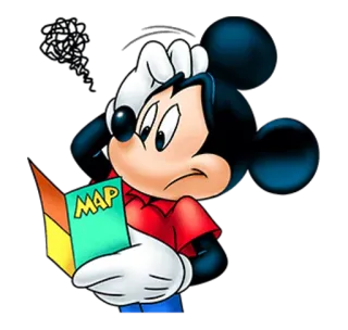 😲 Mickey Mouse MAP Topolino, cartone animato, mappa, perso telegram sticker