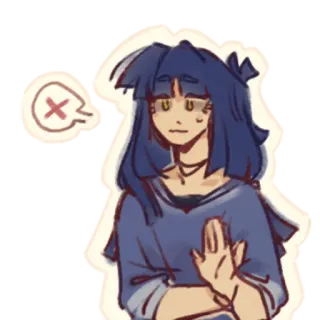 ❌ chica, personaje, parar, no telegram sticker