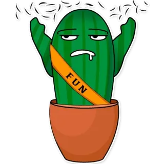 😭 FUN 선인장, 재미, 식물, 스티커, 웃긴, 만화 telegram sticker