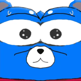 😳 dessin animé, bleu, animal, visage, personnage, ours telegram sticker