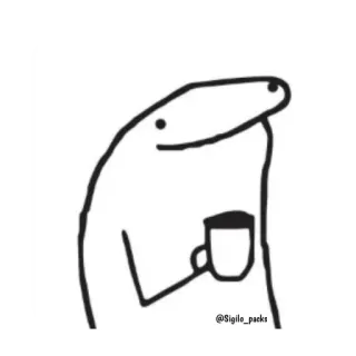 ☕ flork, coffee, cute, stick figure telegram sticker
