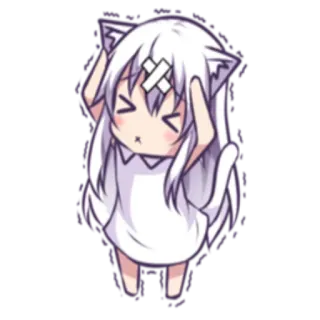 🤕 Anime, Katzenmädchen, süß, Aufkleber, Anime Mädchen telegram sticker