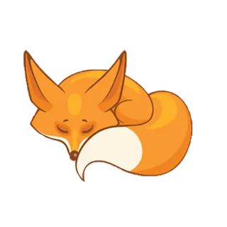 😴 лиса, спящий, животное, оранжевый, милый, мультфильм telegram sticker