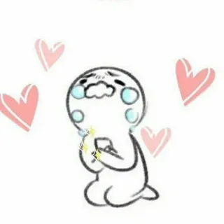 😭 amore, carino, kawaii, cuore, implorare telegram sticker