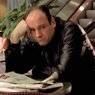 ☹️ Tony Soprano The Sopranos รายการทีวี, เบื่อ, มาเฟีย, นิวเจอร์ซีย์, เดอะ โซปราโนส telegram sticker