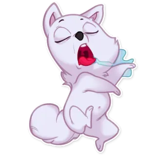 😴 kreskówka, pies, śpiący, słodki, zwierzę, zmęczony, śpi, wyczerpany telegram sticker