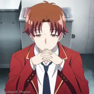 📚 Ayanokoji Kiyotaka Classroom of the Elite Anime, Classroom of the Elite, Ayanokoji Kiyotaka, Personage, Rood uniform telegram sticker
