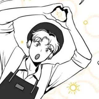 🤍 Манхва, Мультфильм, Персонаж, Сердце, Любовь, Милый, Парень telegram sticker
