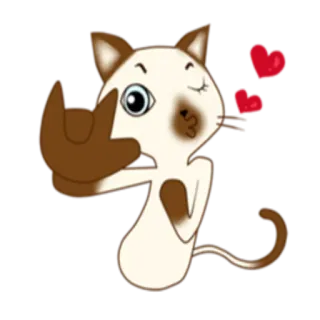 😘 gatto, animale, adesivo, cartone animato, amore, cuore, carino, rock, rock on whatsapp sticker