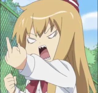 👏 Anime, Środkowy palec, Obraźliwe, Zły, Kreskówka telegram sticker