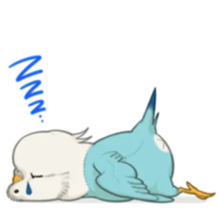 😴 птица, сонный, грустный, уставший, плачущий, животное, мультфильм telegram sticker
