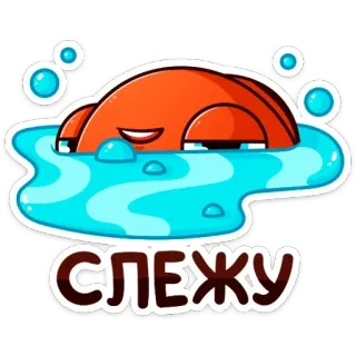 👀 СЛЕЖУ orange, wasser, blasen, cartoon, schauen, spähen, gucken whatsapp sticker