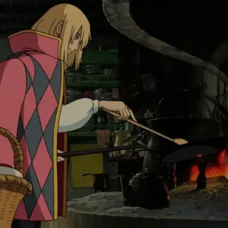 🔮 Howl Howl's Moving Castle Anime, Cuisine, Le Château Ambulant, Cuisine, Ghibli, Studio Ghibli telegram sticker