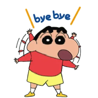 😀 Shin-chan Crayon Shin-chan bye bye Cartoon, Anime, Afscheid, Doei, Kind, Geanimeerd telegram sticker