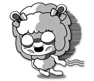 💀 Cartoon, Niedlich, Schaf, Kawaii whatsapp sticker