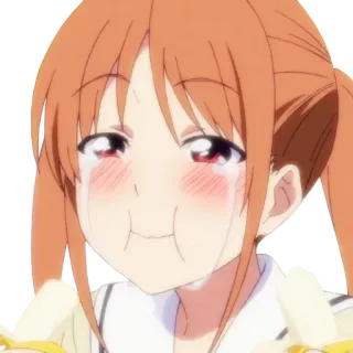👩 anime, garota, chorando, triste, expressão telegram sticker