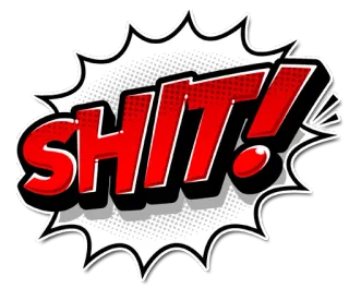 💩 SHIT! gros mot, exclamation, offensant, pop art, vulgaire telegram sticker