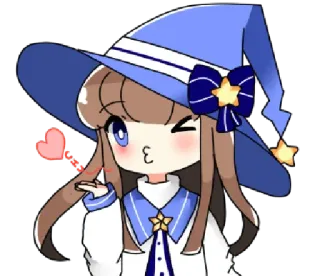 💕 bruxa, anime, fofo, garota, magia, estrela, kawaii telegram sticker